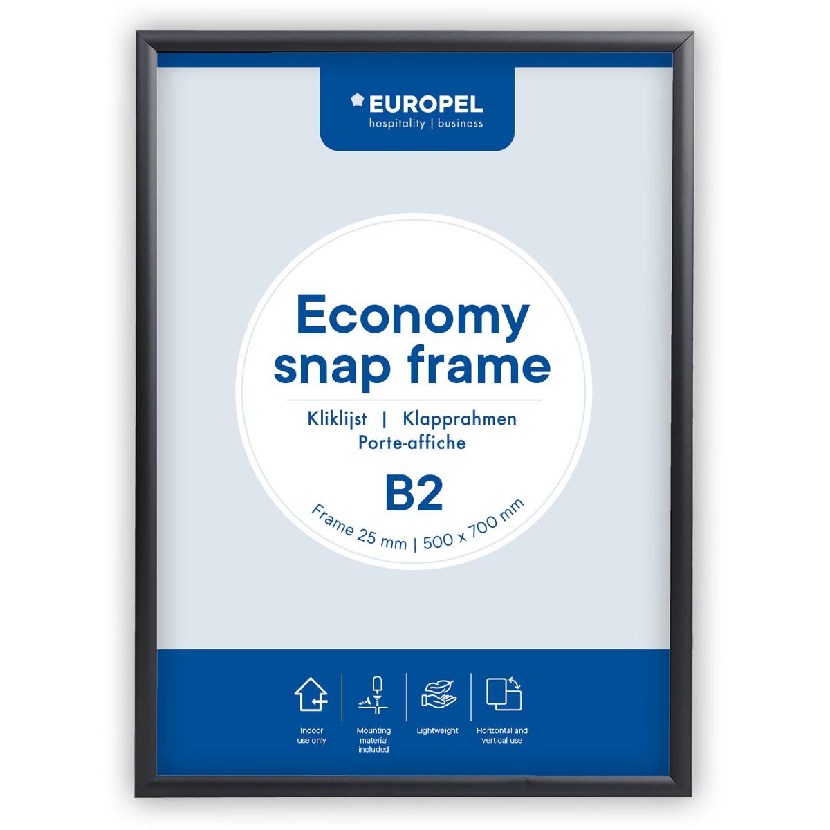 Europel - pel Click frame Economy, cadre 25 mm, ft B2, noir