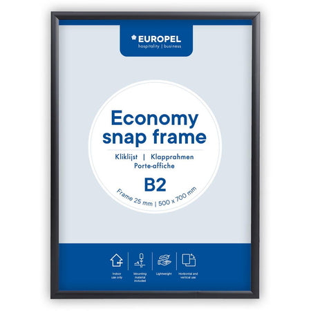 Europel - pel Click frame Economy, frame 25 mm, ft B2, black