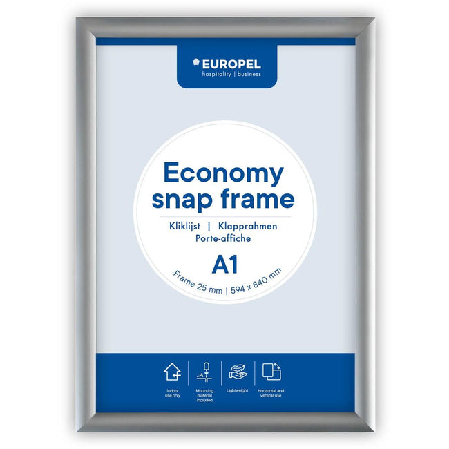Europel -  pel clicklijst Economy, 25 mm, ft A1, zilver
