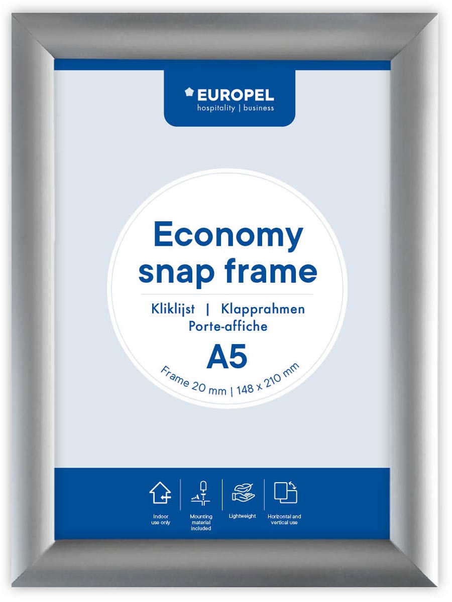 Europel - PEL -Klicklistwirtschaft, Liste 25 mm, ft A5, Silber