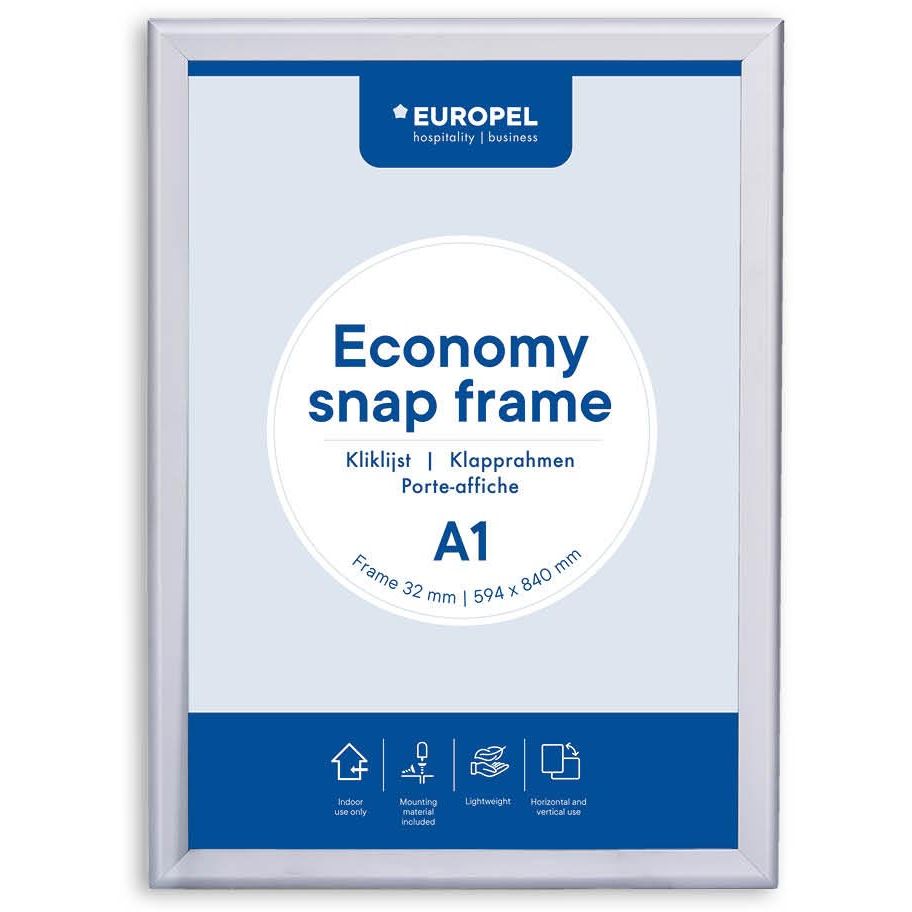 Europel -  pel Clicklijst Economy, lijst 32 mm, ft A1, zilver