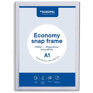 Europel -  pel Clicklijst Economy, lijst 32 mm, ft A1, zilver