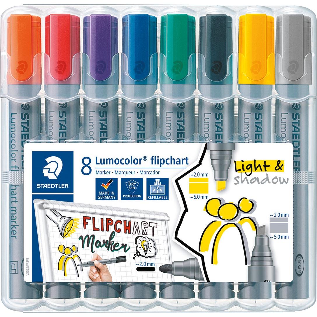 Staedtler - marqueur de marque Lumocolor Flipchart 8 pièces