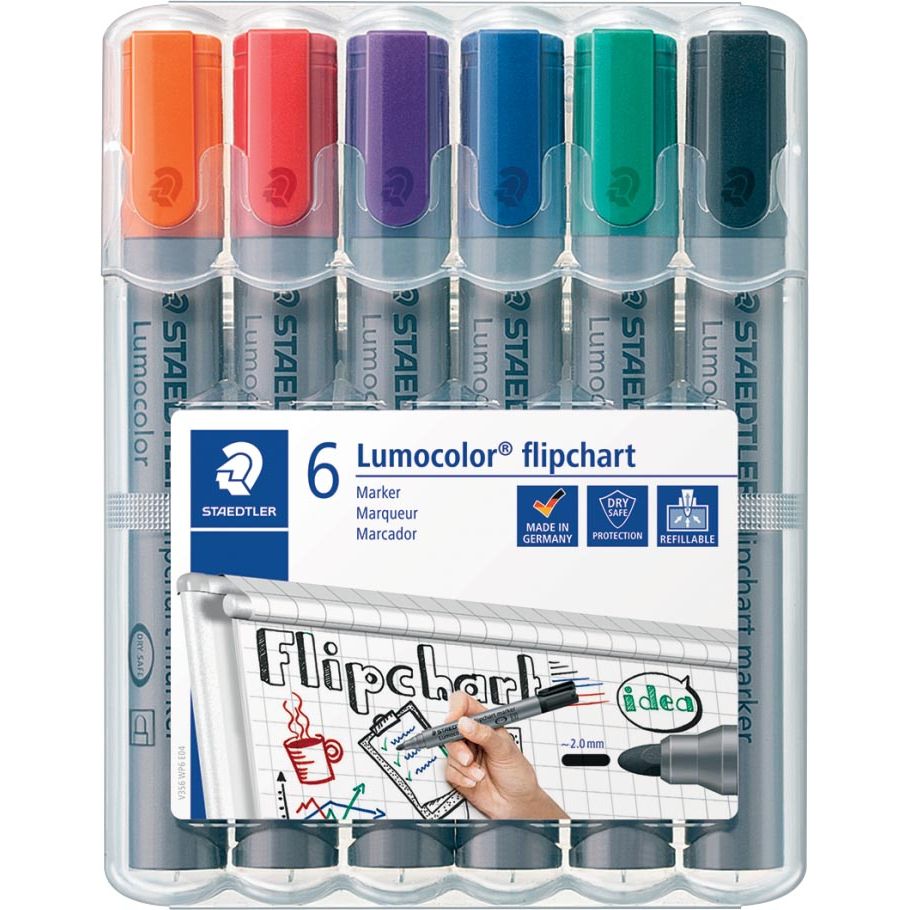 Staedtler - Merkstift Lumocolor Flipchart 6 pièces