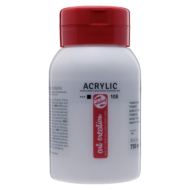 Talens Art Creation - Art Creation acrylic paint bottle of 750 ml, titanium white