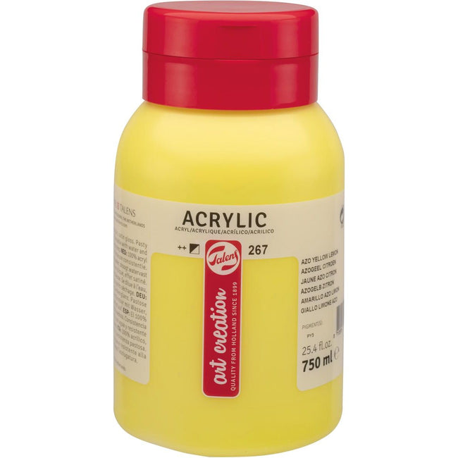Talens - Peinture acrylique Art Creation flacon de 750 ml, jaune citron azoïque