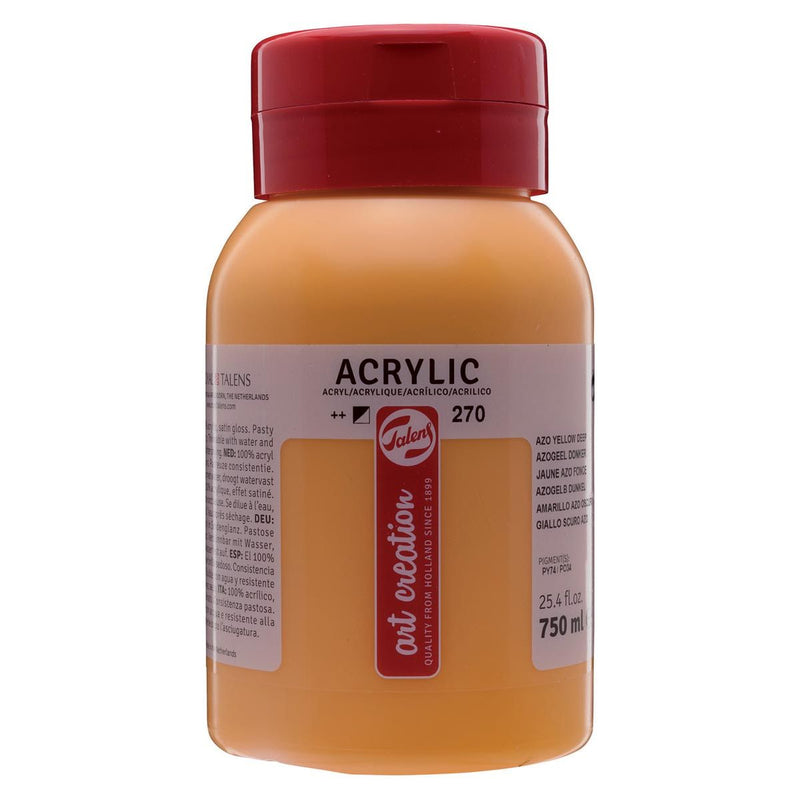 Talens Art Creation - Art Creation acrylic paint bottle of 750 ml, dark azo yellow