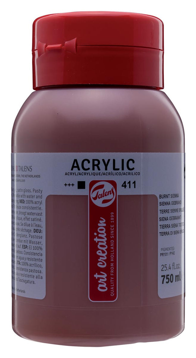 Talens Art Creation - Art Creation acrylic paint bottle of 750 ml, burnt sienna