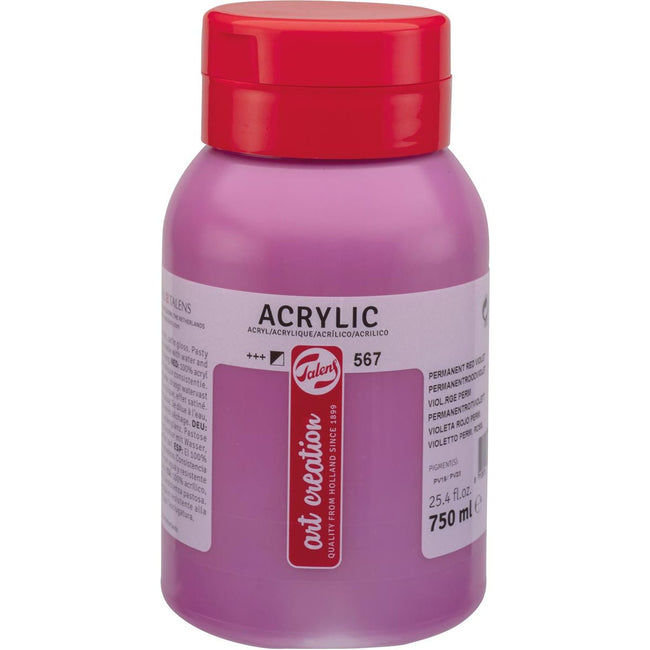 Talens - Art Creation acrylverf flacon van 750 ml, permanentroodviolet