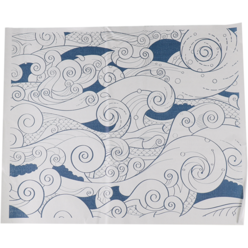 DEPA® - Feuille | Edelpackvel | papier + PE | 33x40cm | Vagues | blanc bleu 15 kg