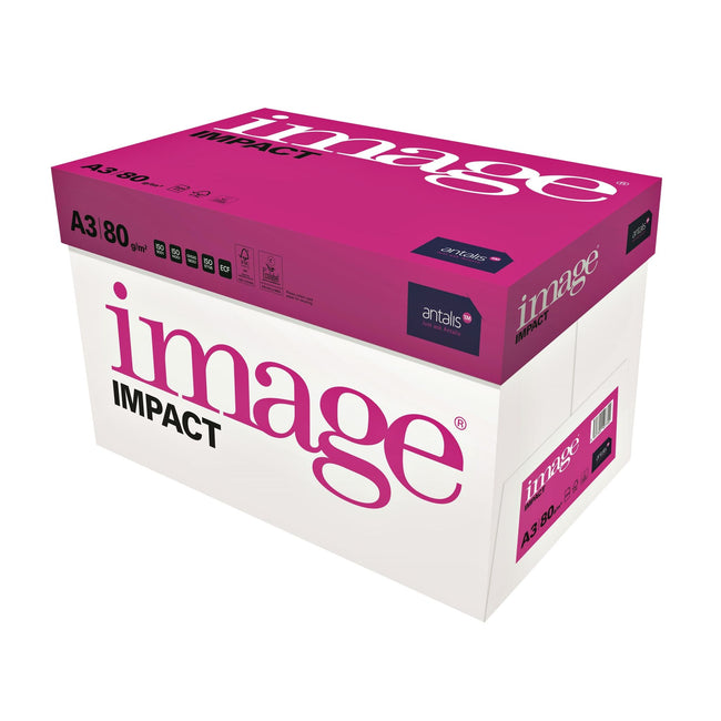 Image -  Kopieerpapier  impact a3 80gr wit | 5 stuks
