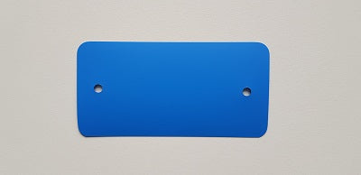 Klika -  PVC labels 64x118mm blauw2xgat rondehoek