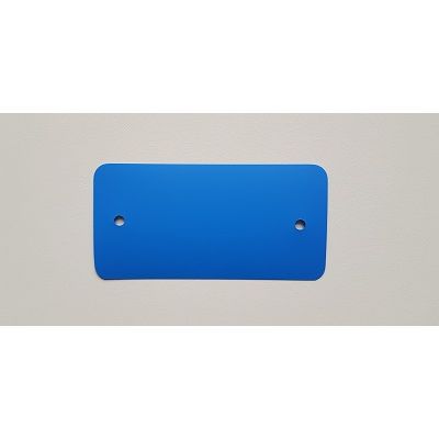 Klika -  PVC labels 64x118mm blauw2xgat rondehoek