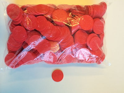Klika - Red consumer tokens with star 500 pieces
