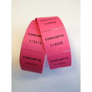 Klika - Consumption vouchers on roll pink, red 500 roll 20 pieces