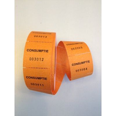 Klika - Goiilles de consommation sur rouleau orange 500 p rouleau - 20 pièces