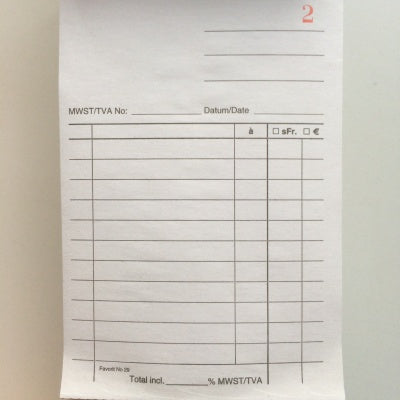Klika - Receipt booklet neutral 10x15 cm Swiss