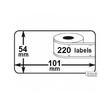 Klika -  Thermo-etiketten 54x101mm 220 per rol