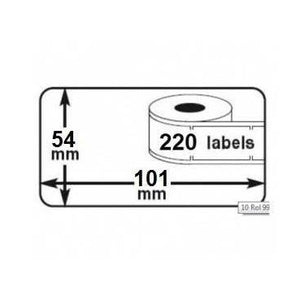 Klika -  Thermo-etiketten 54x101mm 220 per rol