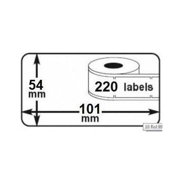 Klika - Thermo-etiketten 54x101mm 220 per rol20 stuks