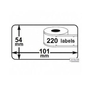 Klika -  Thermo-etiketten 54x101mm 220 per rol