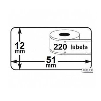 Klika - Thermal labels 50x12mm 220 per roll 20 pieces
