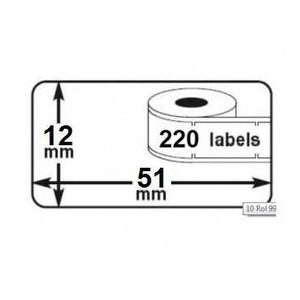 Klika - Thermal labels 50x12mm 220 per roll 20 pieces