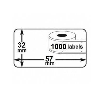 Klika - Thermal labels 57x32mm removable 1000