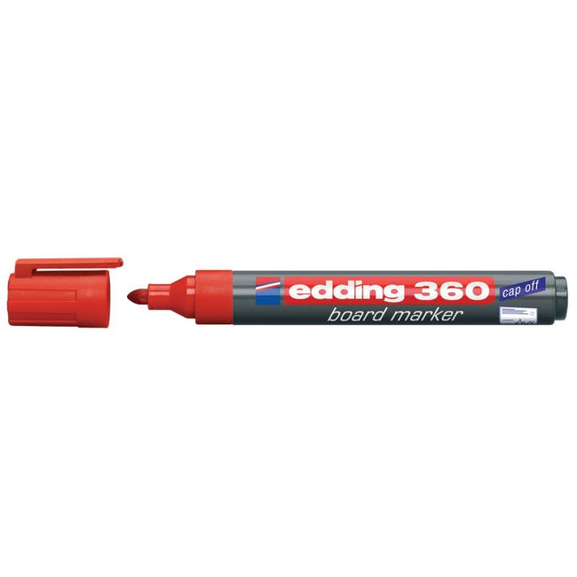 Edding - Pennarello per lavagna bianca 360 rotondo 1,5-3 mm rosso