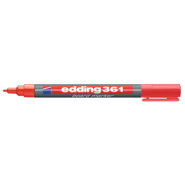 Edding - Pennarello per lavagna bianca 361 rotondo 1 mm rosso