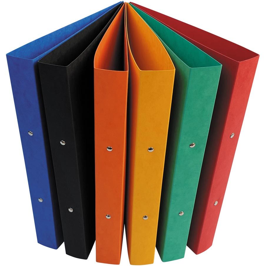 Bronyl -   ringmap, voor ft A4, uit glanskarton, 2 ringen van 25 mm, geassorteerde kleuren
