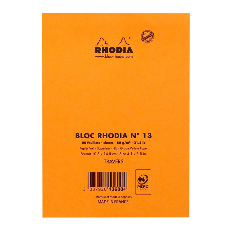 Rhodia -  Schrijfblok a6 lijn 80vel 80gr oranje | 10 stuks