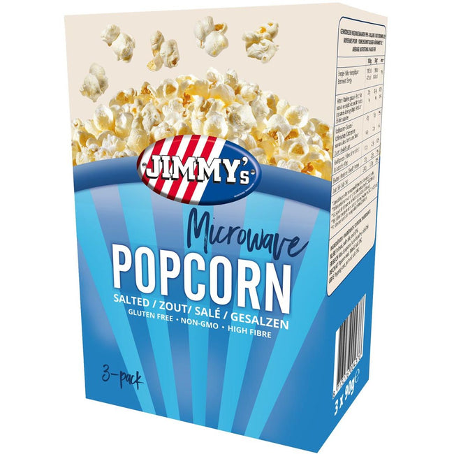 Jimmy's -   Popcorn Microwave, zout, doos van 3 x 90 g