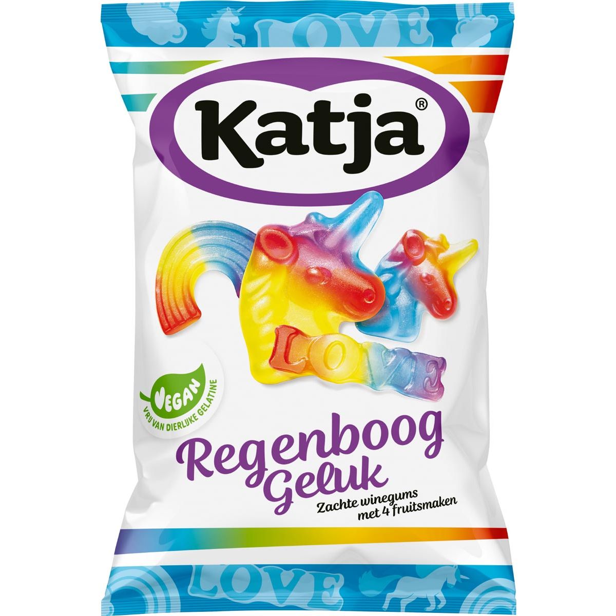 Katja - Katja Regenboog Geluk snoep, zachte winegums met 4 fruitsmaken, zak van 250 g