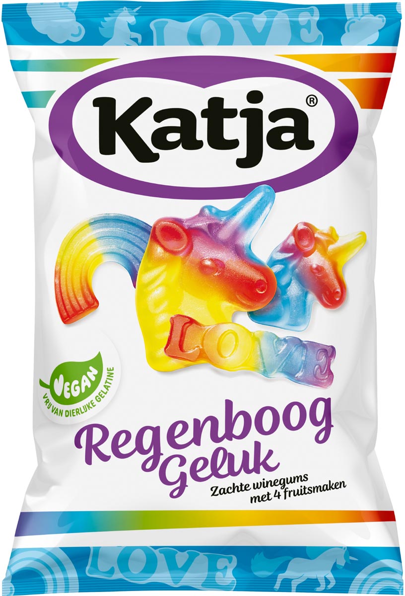 Katja - Katja Rainbow Happiness Candy, Wineguums doux avec 4 saveurs de fruits, sac de 250 g