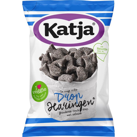 Katja - Licorice Herring, candied salty licorice with sal ammoniac, bag of 295 g