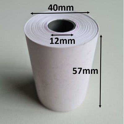 Klika - Rotolo termico 57x40x12 mm bianco senza BPA 200 pezzi