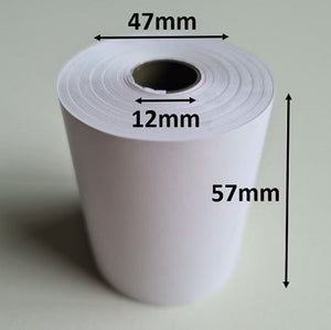 Klika - Rollo térmico 57x47x12 mm blanco sin BPA 180 piezas