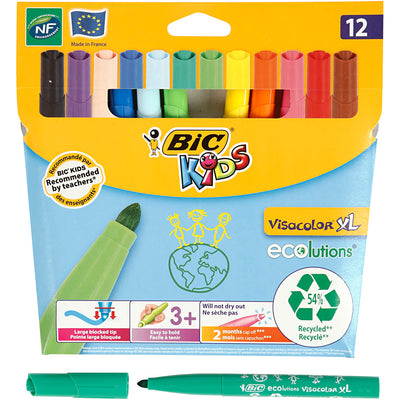 BIC -  Kids viltstift Visacolor XL, blister van 12 stuks
