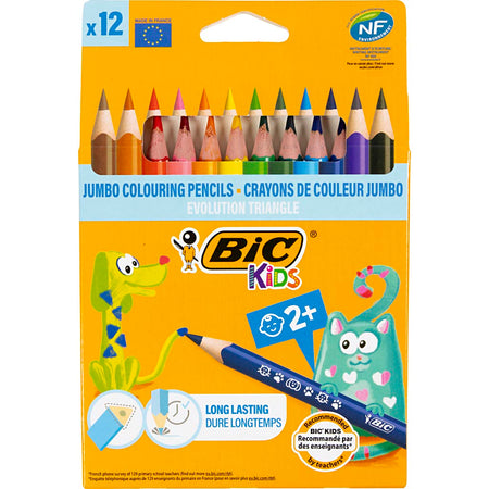 BIC - Matite Colorate Kids Evolution ecolutions astuccio triangolare assortito da 12 pezzi