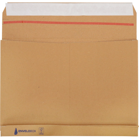 SendProof® - Busta | scatola busta | 350x250 mm | striscia a strappo | cartone ondulato | marrone | 50 pezzi