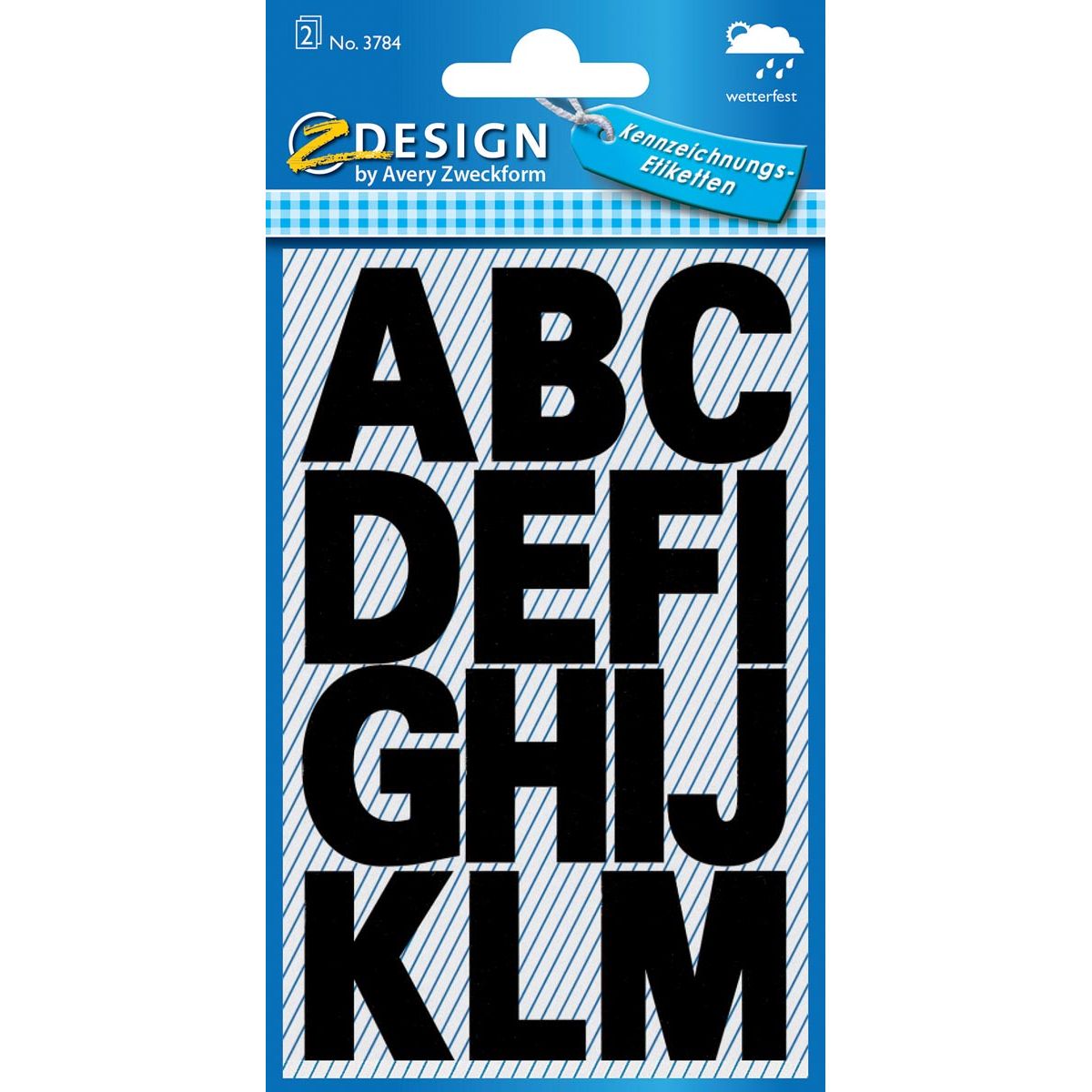 Avery Zweckform - labels letters A-Z large, 2 sheets, black, water-resistant foil