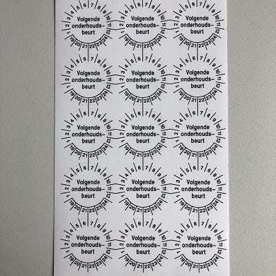 Klika - Etiquette 30mm prochain entretien 15 pièces