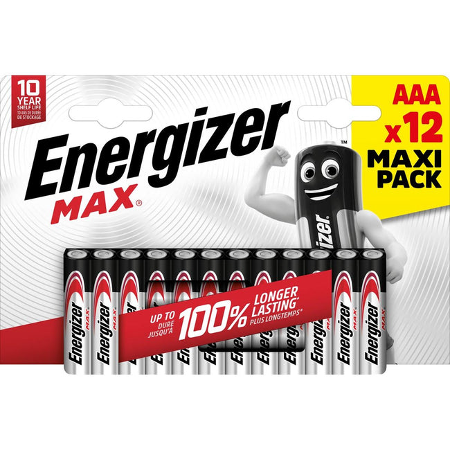 Energizer - batterie Max AAA, blister da 12 pezzi