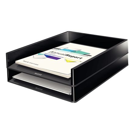 Leitz - Vassoio per lettere Dual Black nero