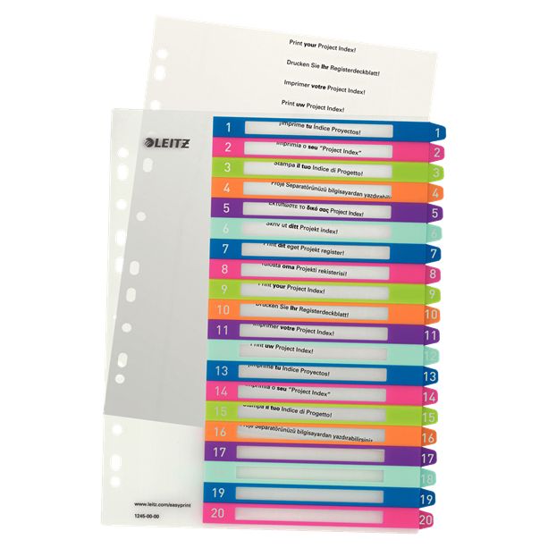 Leitz - WOW printable index, 20 tabs