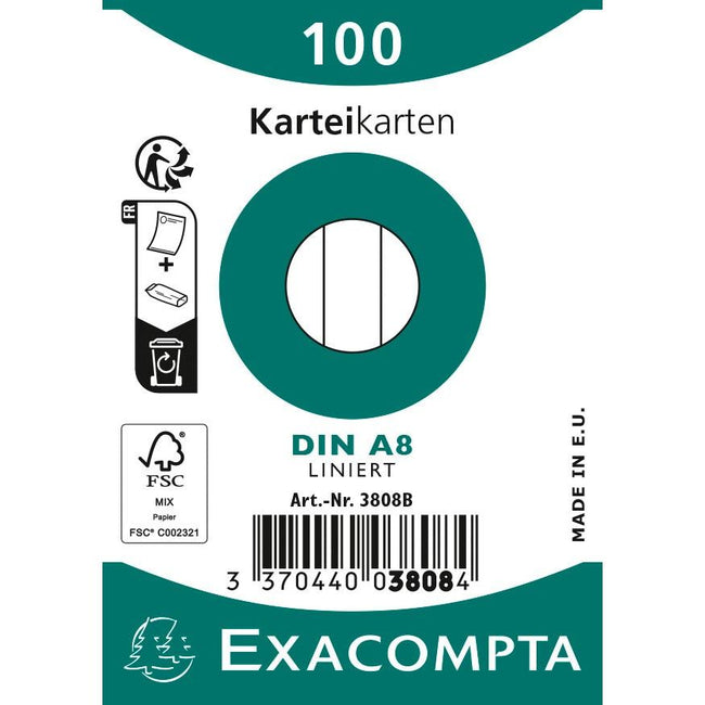 Exacompta - Singcaps, doublé, ft 5,5 x 7,4 cm, paquet de 100 pièces, blanc