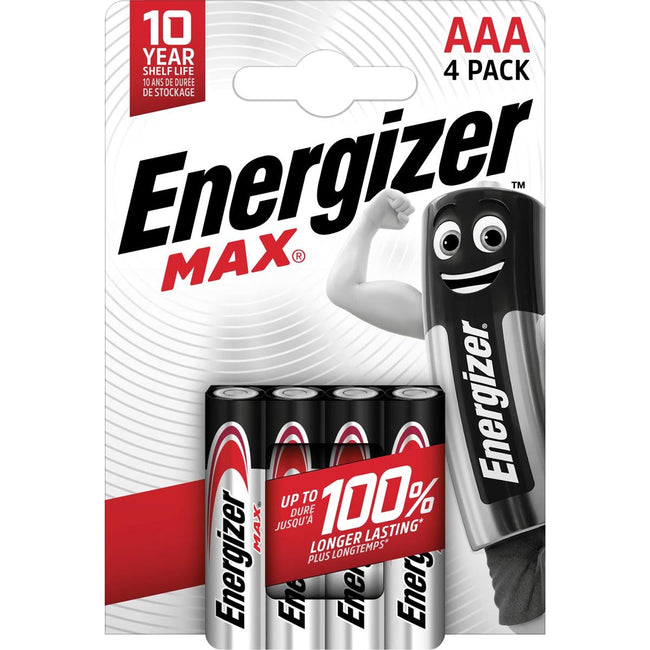 Energizer - Batterien Max AAA/LR03/E92, Blasen von 4