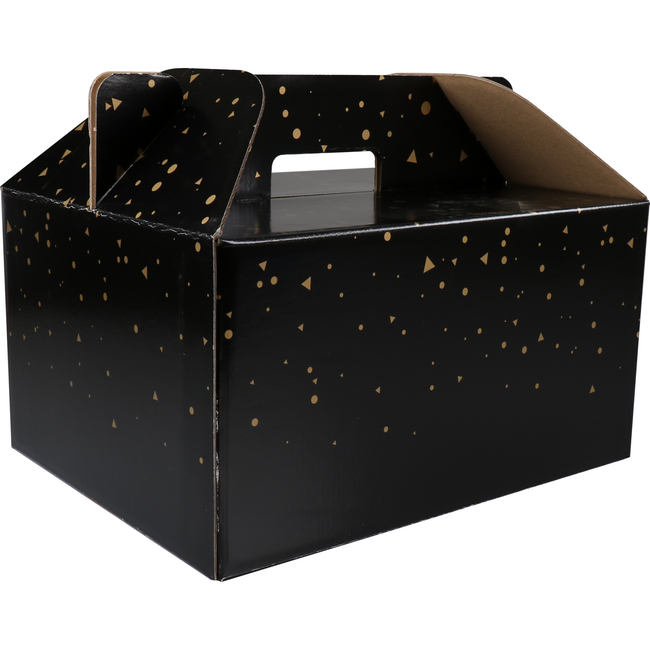 Klika - Maaltijdbezorgbox | Sparkling s | golfkarton | 330x260x170mm | zwart/goud | 15 stuks