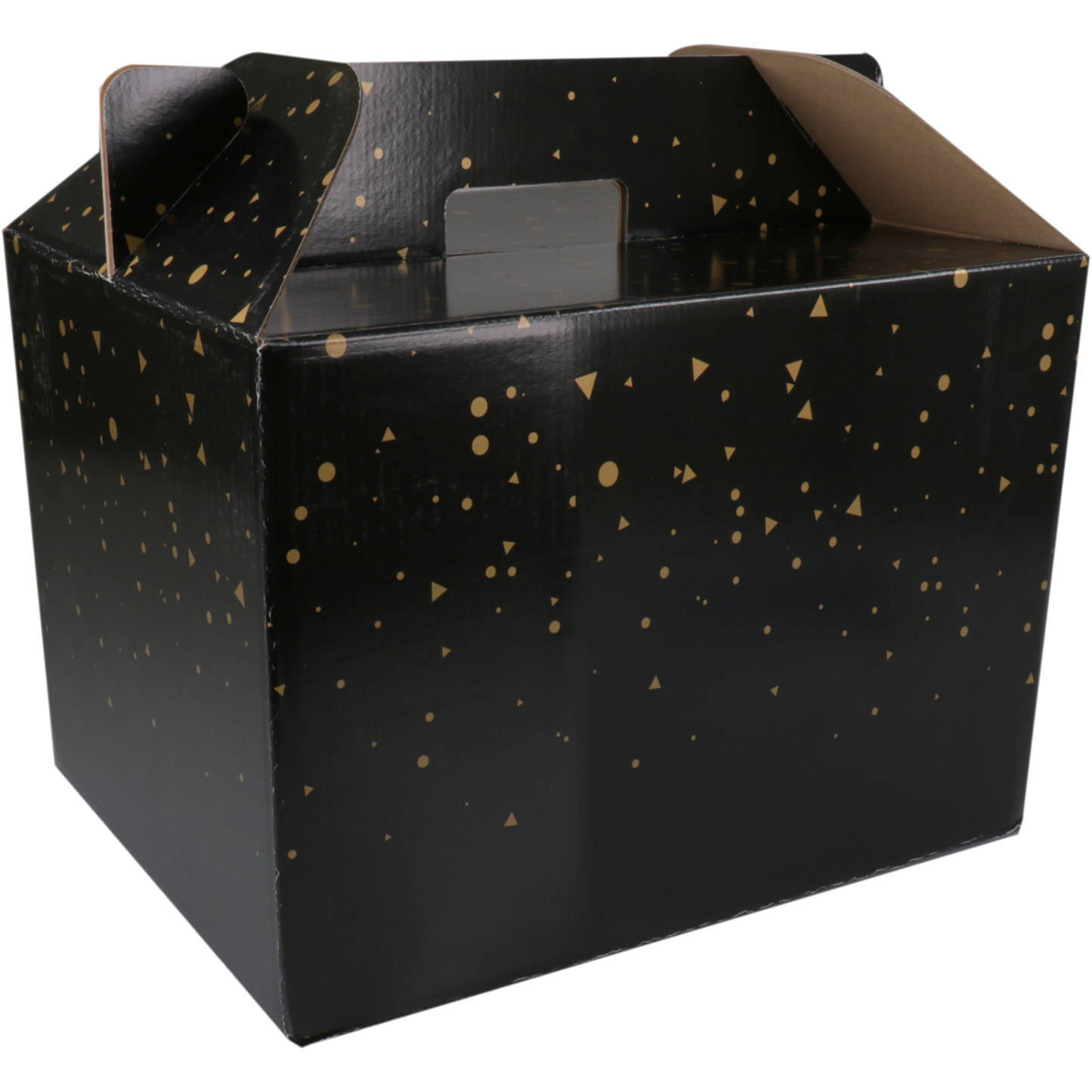Klika - Meal delivery box | Sparkling s | corrugated cardboard | 370x275x250mm | black/gold | 15 pieces